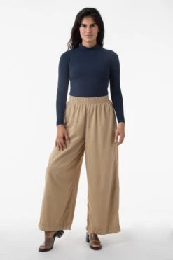 RCT308 - Cotton Twill Wide Pants -Tops Zone sofia sand 3