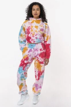 CF399TD - Tie Dye Cropped Pullover Hoodie -Tops Zone tiedyepant 6 1