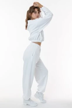 F394 - Flex Fleece High Waist Sweatpant -Tops Zone white1 3b0763ff 4ab7 4472 8ed6 06abf7da9325