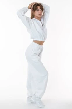 F394 - Flex Fleece High Waist Sweatpant -Tops Zone white2 12deb219 bca9 4429 8acb 467a242842b7