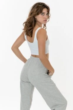 8383GD - Garment Dye Cotton Spandex Crop Tank -Tops Zone white2 F