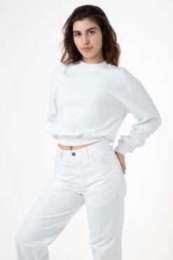 1804GD - Long Sleeve Garment Dye Cropped Mockneck -Tops Zone white 9a4619c1 fc87 429f 9fc7 fb10860b9985