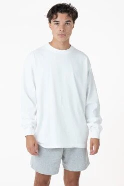 1807GD Mix - 6.5oz Long Sleeve Garment Dye Crew Neck T-Shirt -Tops Zone white denny6 1b35fdba 4e28 4521 be1c ee90428a7d9a