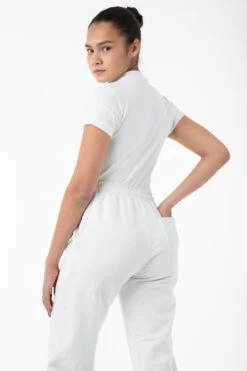 R4309 - Mockneck Cap Sleeve Baby Tee -Tops Zone white sweats 2